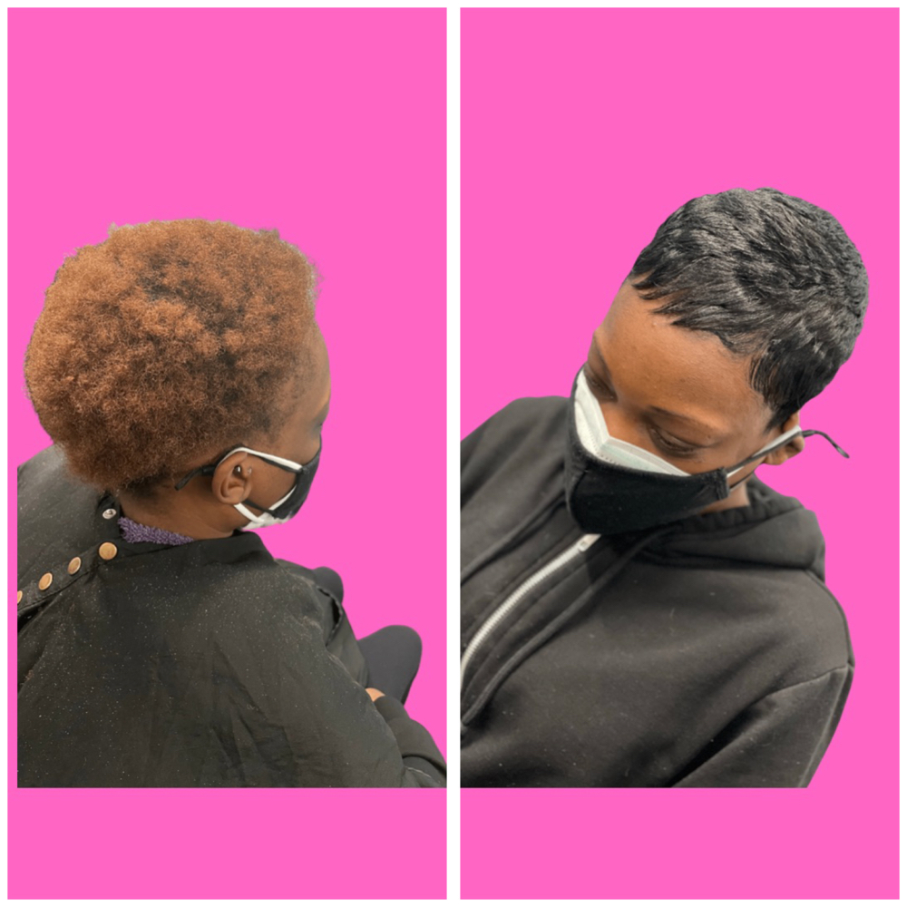 Pixie Transformation (Relaxed Hair)