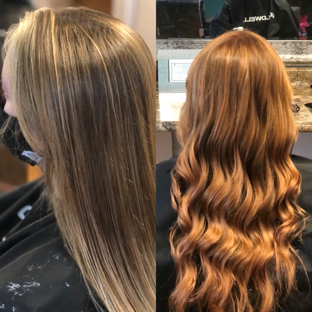Roots To End Color and Hair Cut