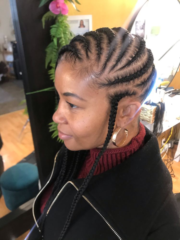 Quick Natural Style Lemonade Braids