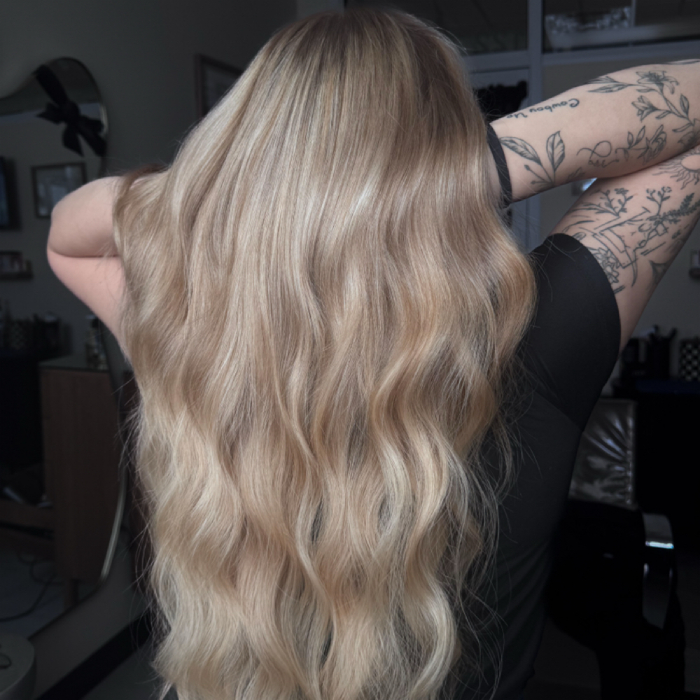 Full Lived in Blonde/Balayage at Suede Salon & Extension Lounge in Iowa, IA