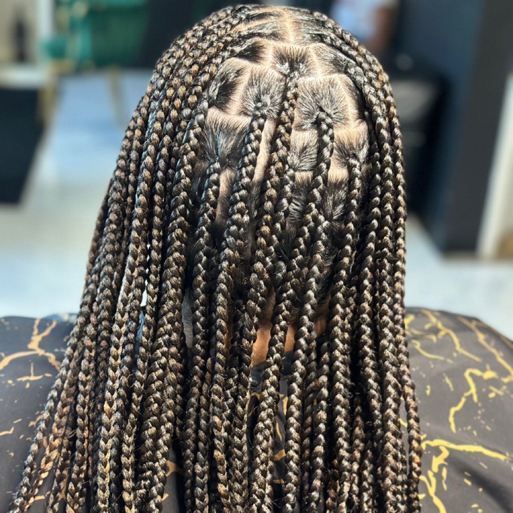 Medium Knotless Braids at Queen’z & King’z Barber Salon in Murrieta, CA