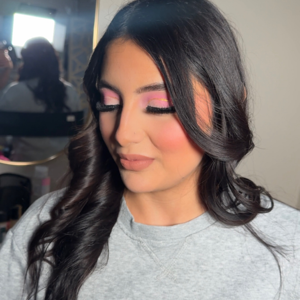 Full Glam + curls at The Glow Lab HTX in Richmond, TX