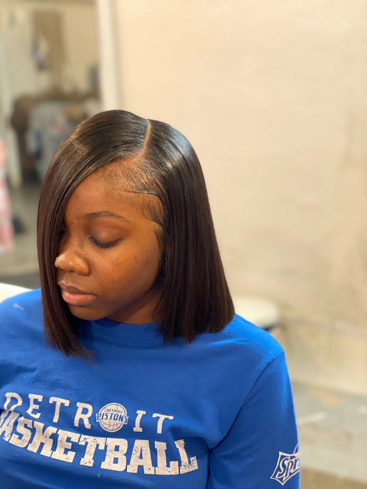 Side Part Quick Weave W/leave Out