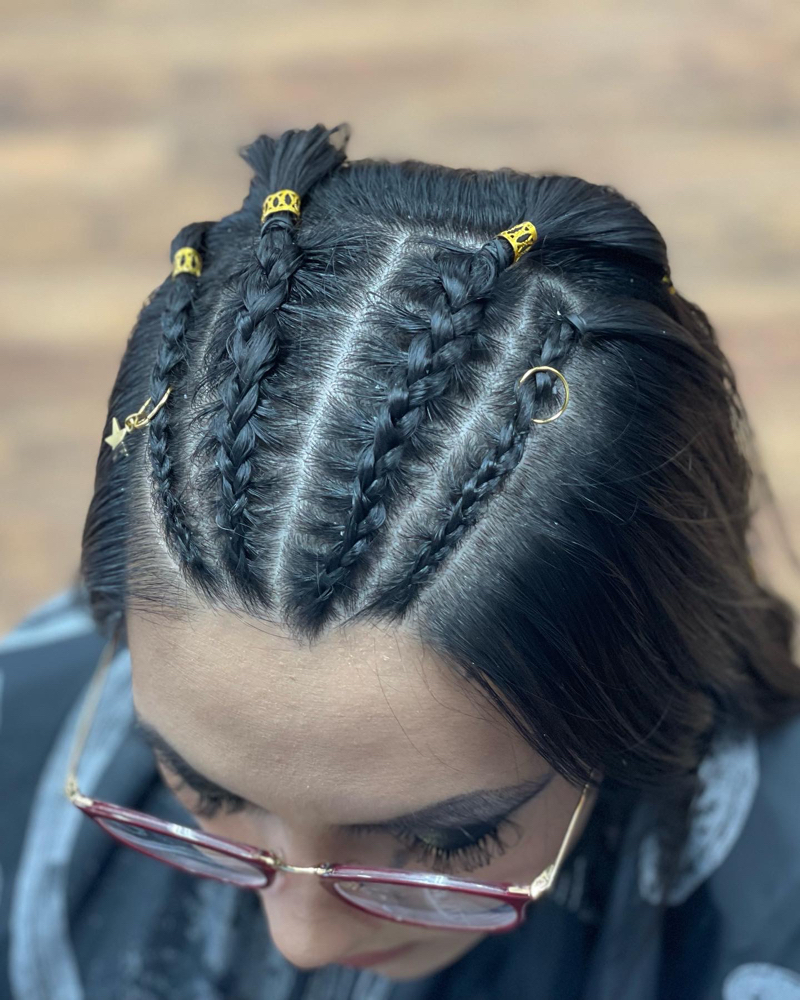 Top Only To Crown Small Braids