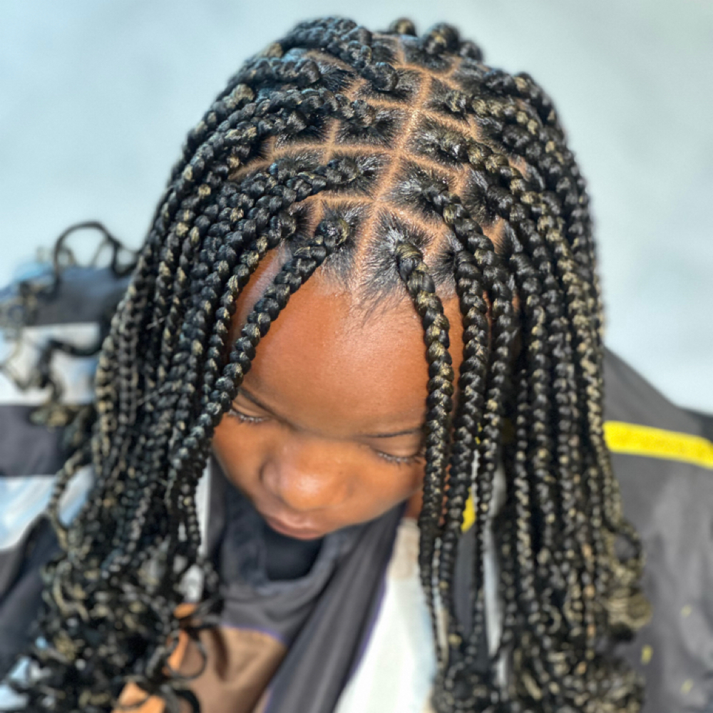 Medium Box Braids at Queen’z & King’z Barber Salon in Murrieta, CA