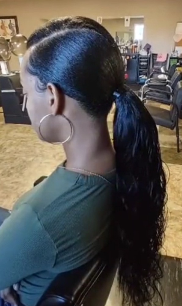 Sleek Ponytail (relaxed/press hair)