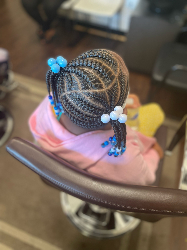 Kids 2 Braided Ponytails/Buns (Nat)