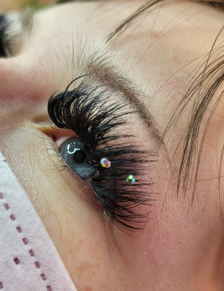Add Rhinestones One Each Eye