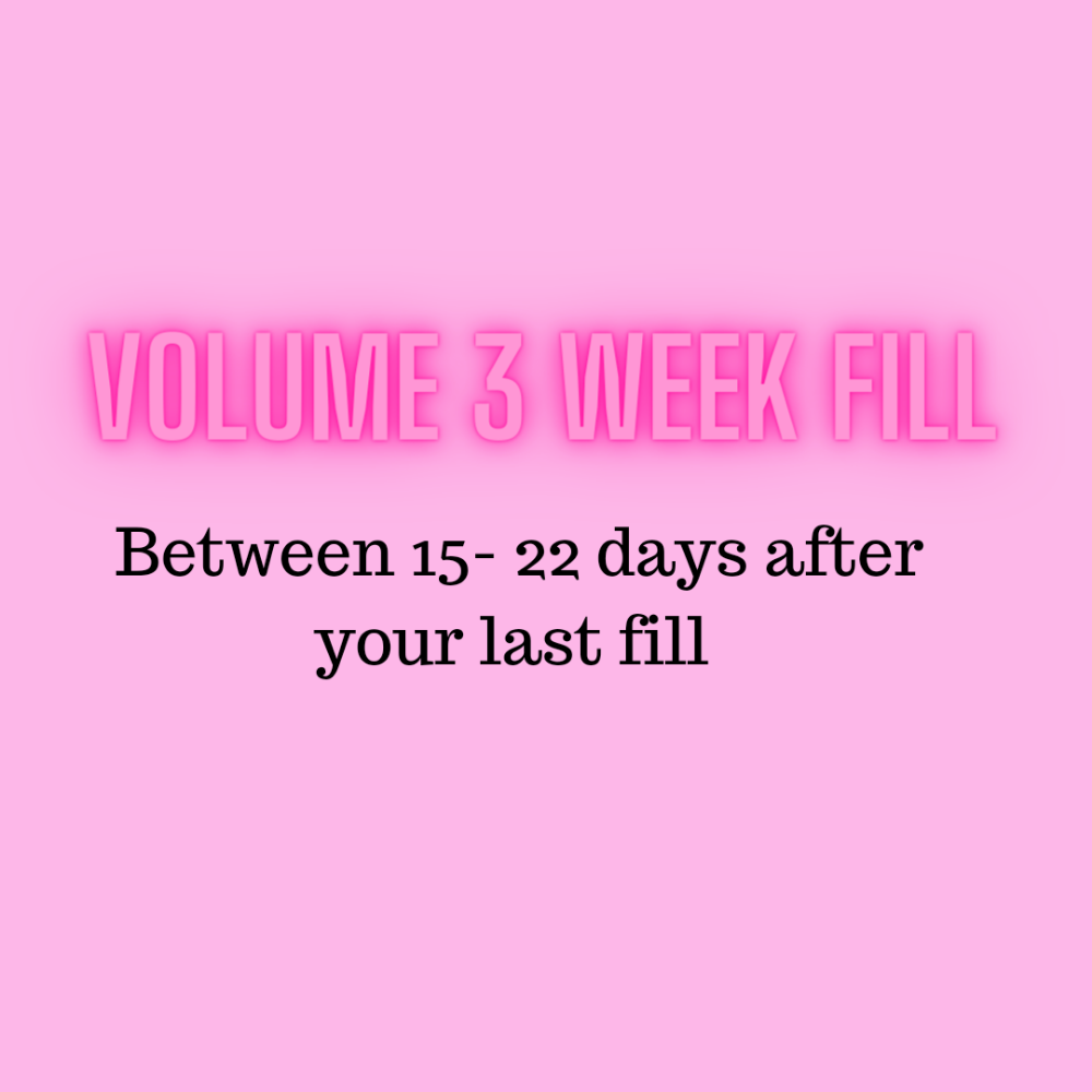 Volume 3 week fill 15 - 22 days