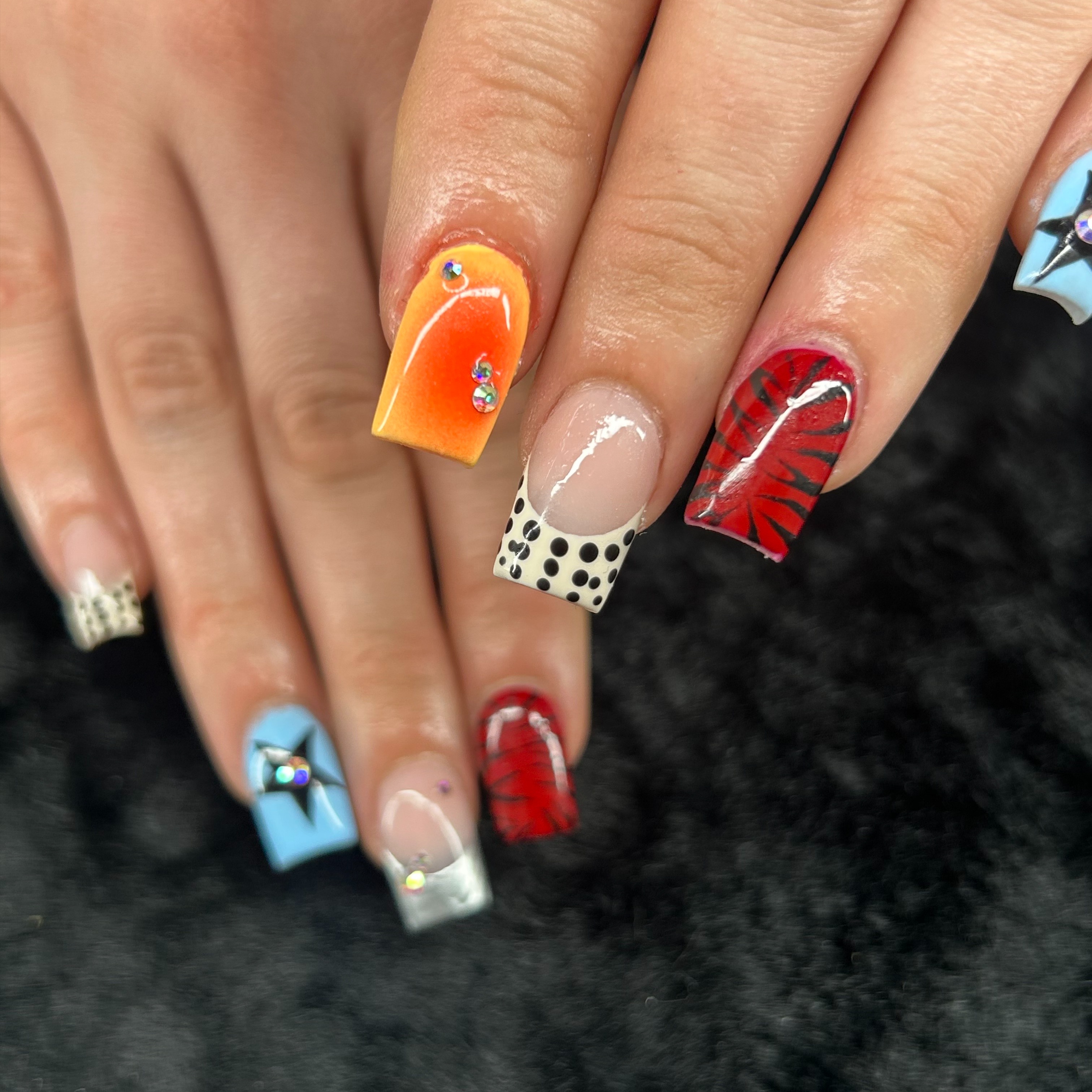 Freestyle Acrylic Full Set at Rumors Hair & Nail Salon in Burton, MI