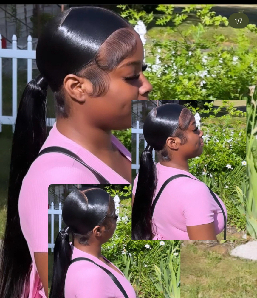 Middle Part Sleek Pony