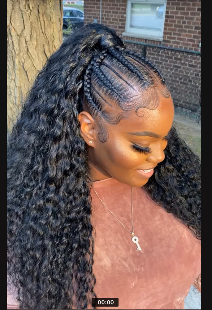 4-8 Stitch Braids & 1/2 Sew In