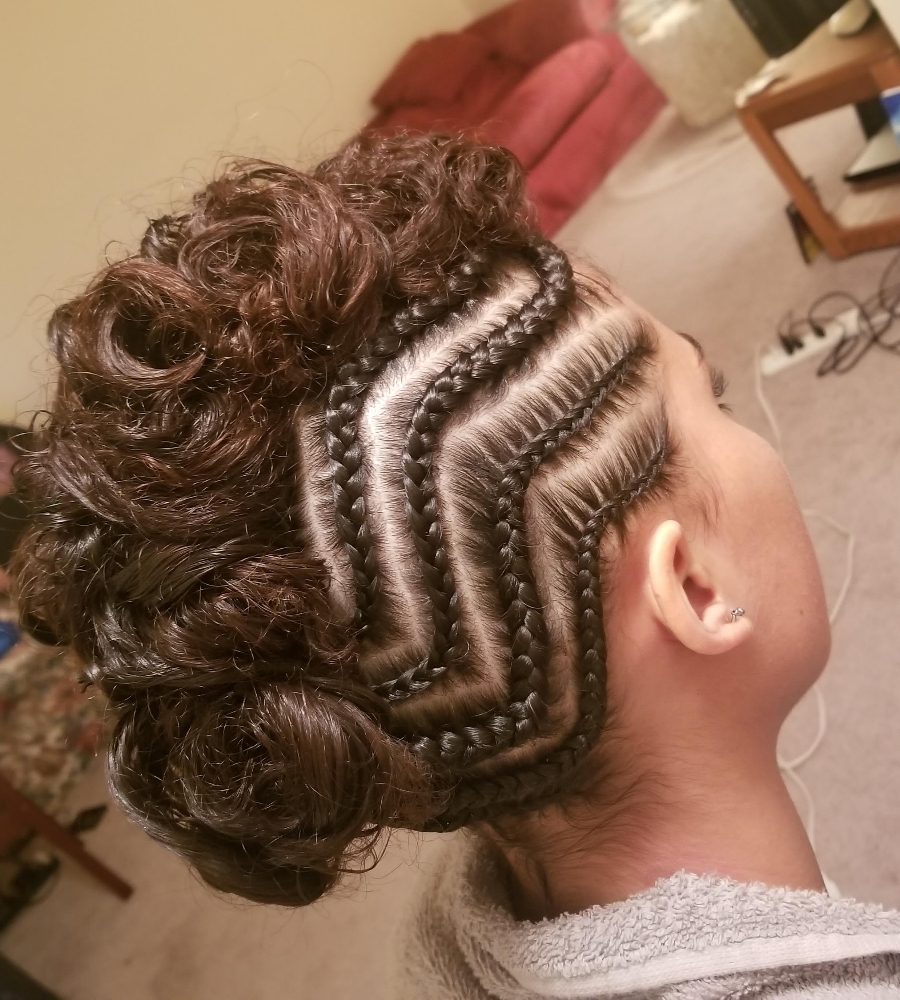 Mohawk No Braids In Center