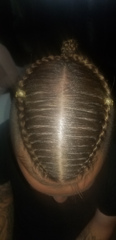 Manbun 2 Natural Braids