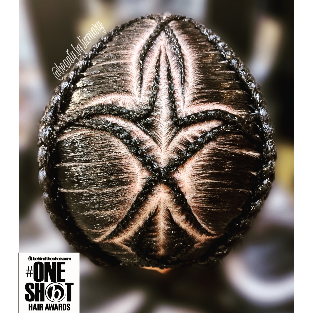 Manbun 2braid W/Slight Design