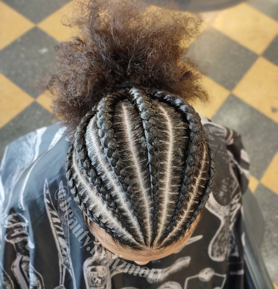 Manbun 3-6 Braids (No Design)