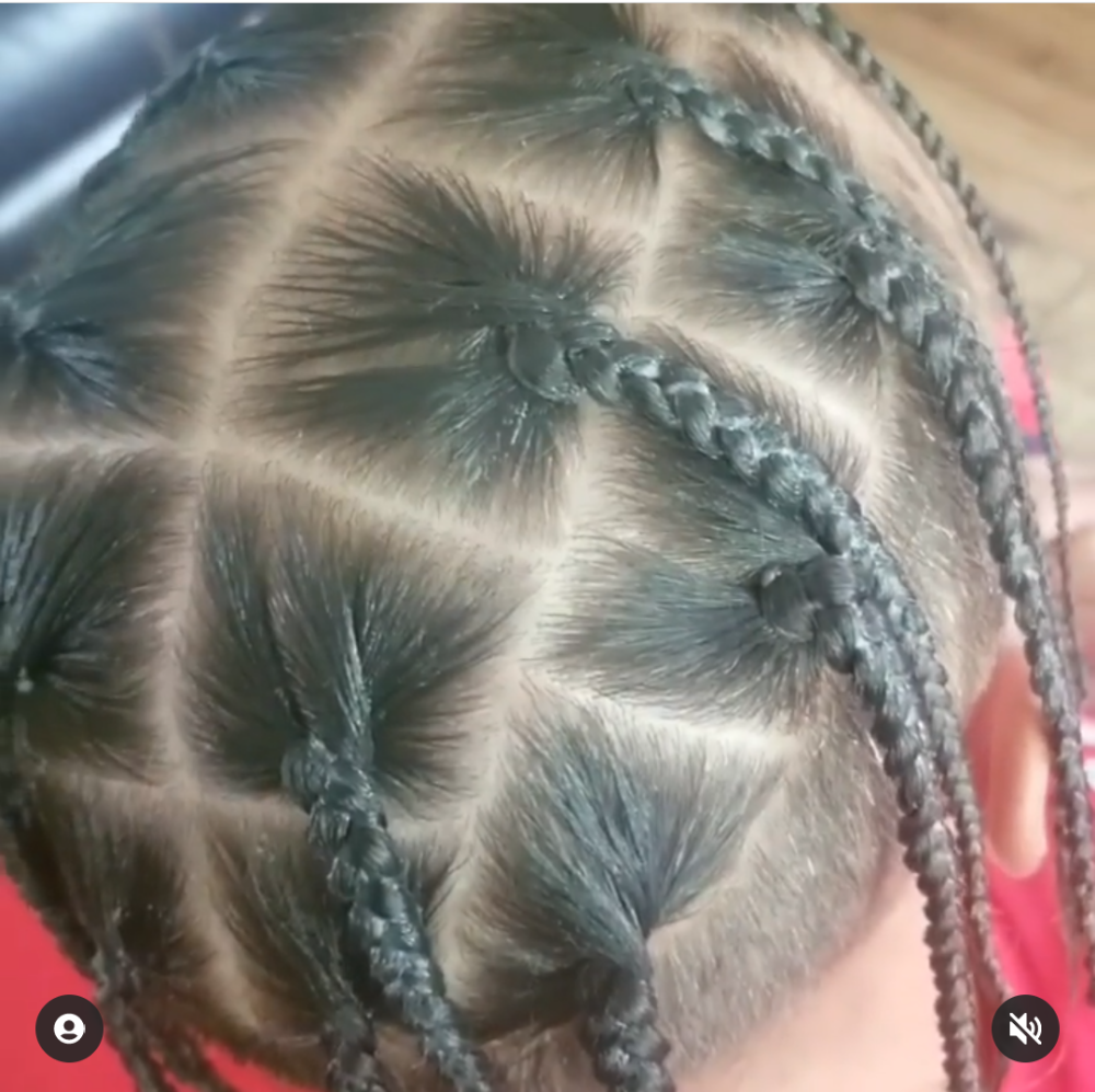 Manbun Single Plaits (Large)