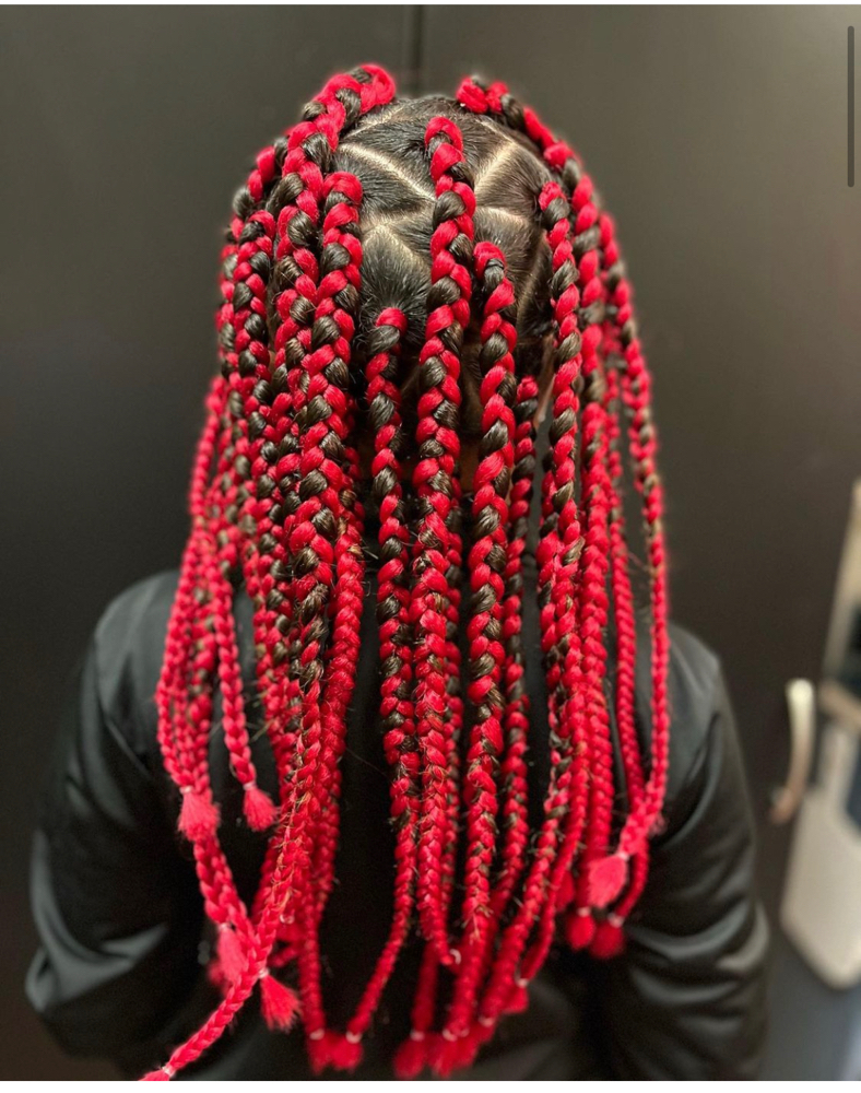 Box Braids With Colored Extension