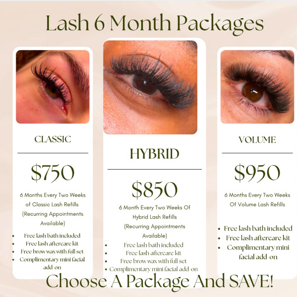 6 Month Lash Packages
