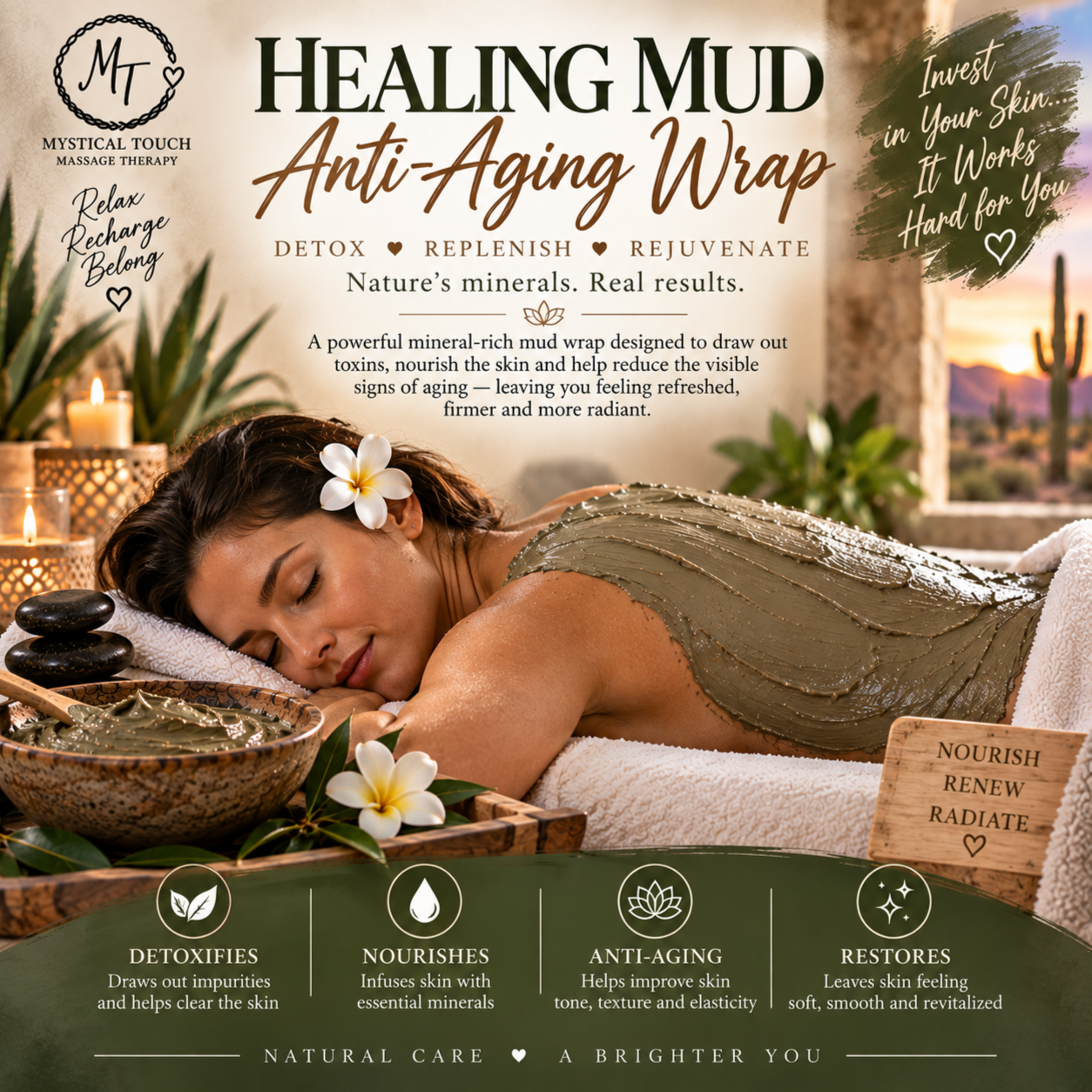 Healing Mud Anti-Aging Wrap at Mystical Touch Massage Therapy in Denton, TX