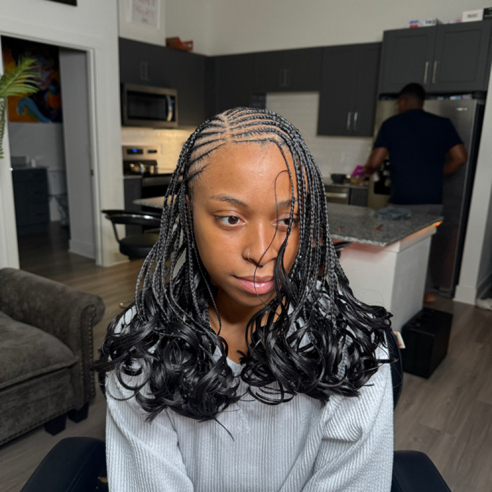 Fulani French Curlies 💜 at DejBraids in Denton, TX