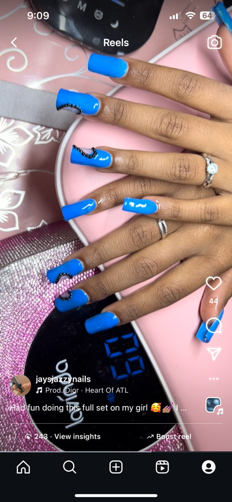 Medium Acrylic Full Set + Gel Toes