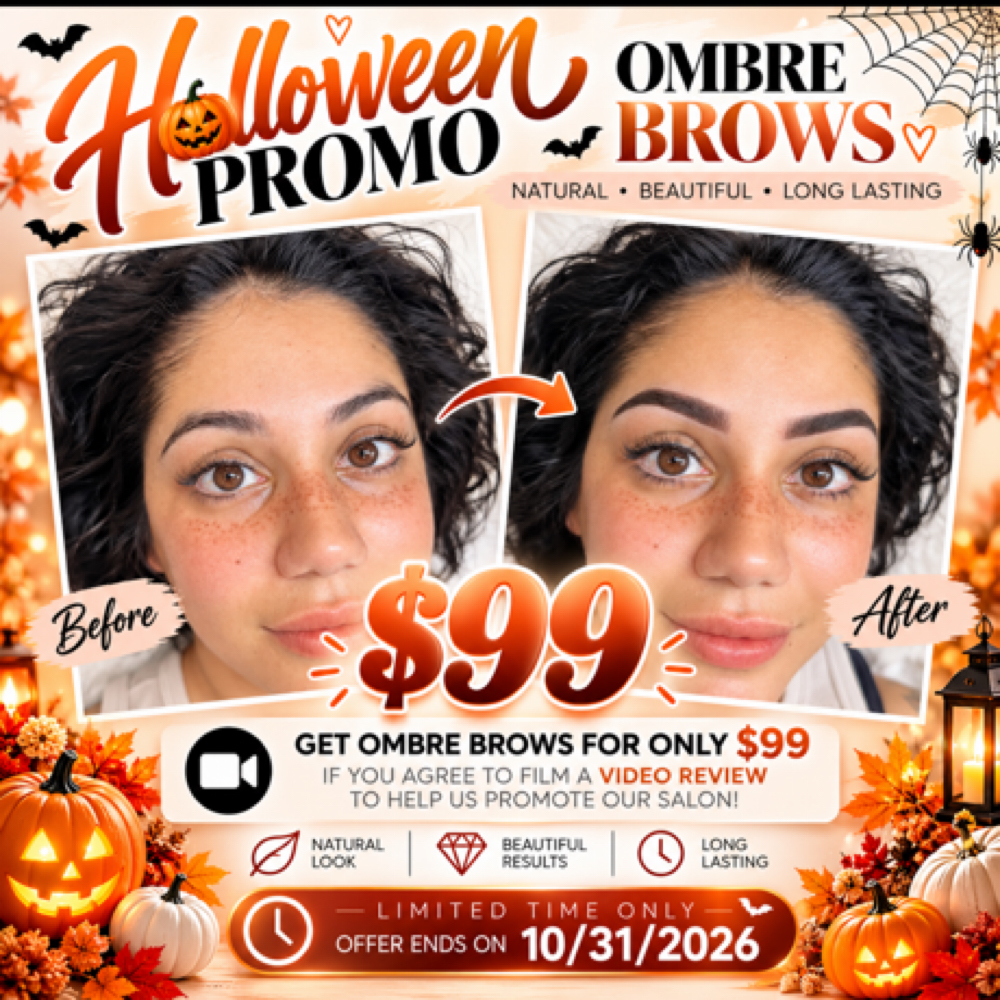 $99 OMBRE BROWS W VIDEO REVIEW at KAMIE BEAUTY EYEBROWS & LASHES in santa clara, CA