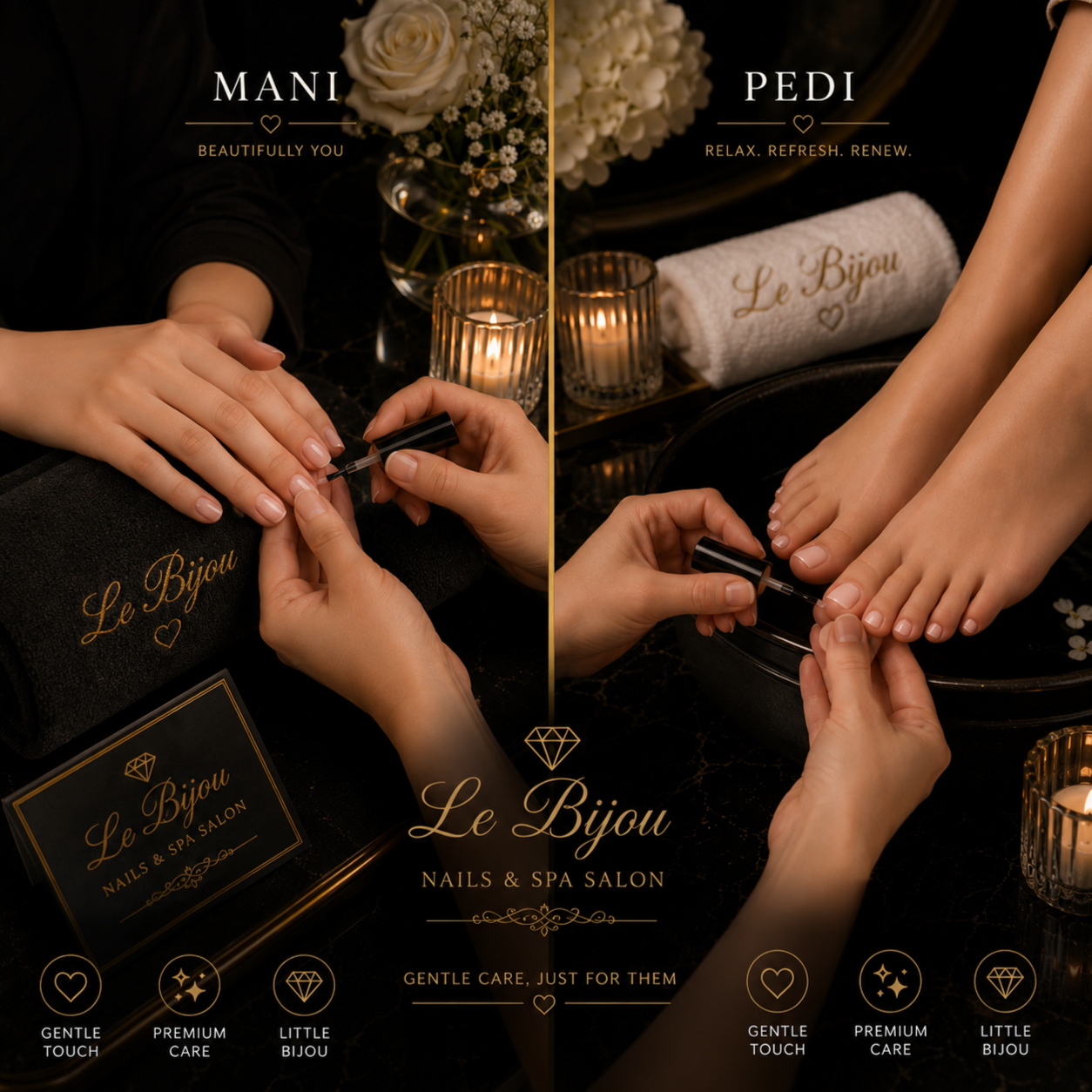 Little Bijou Mani / Pedi Combo at Le Bijou Nails and Spa Salon in Houston, TX