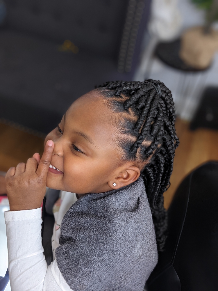 Under 11 Yrs Box Braids Med