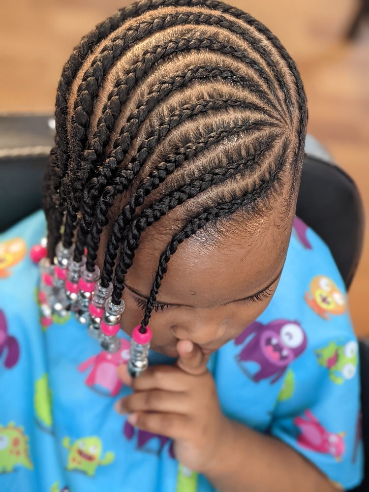 Child Cornrow Style (No Added Hair)