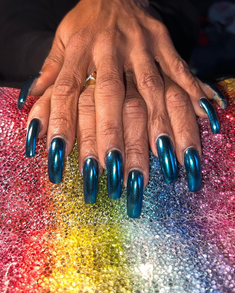 Chrome Nail Powder Application
