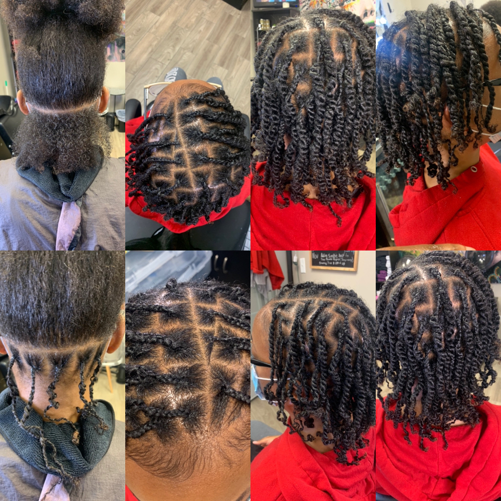 Half Braid/ Half Twist Starter Locs