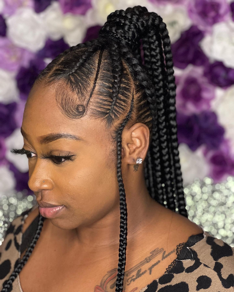 Stitch Ponytail Large 6-8 Braids