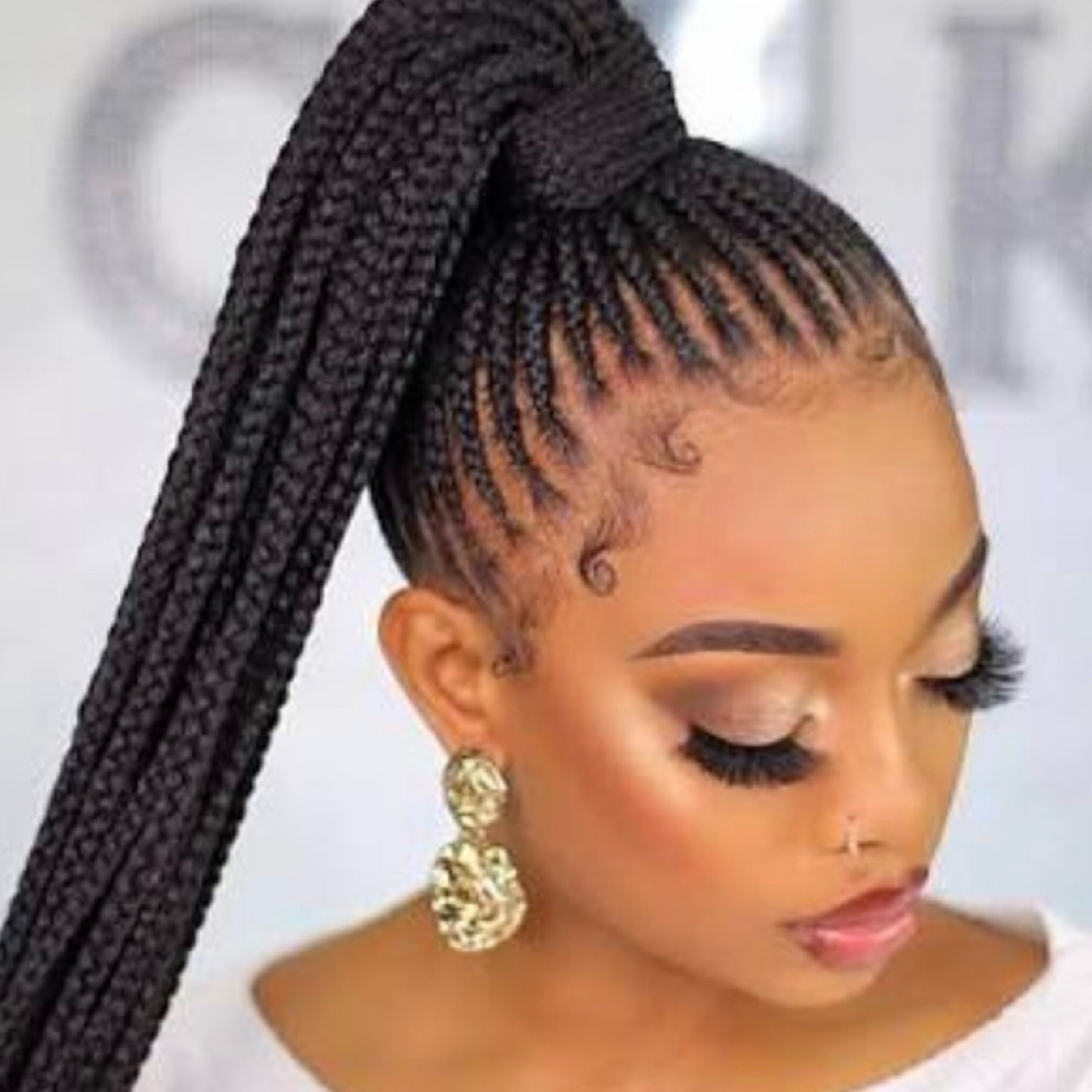 Ponytail Braids at Blessing braiding bar in South Holland, IL