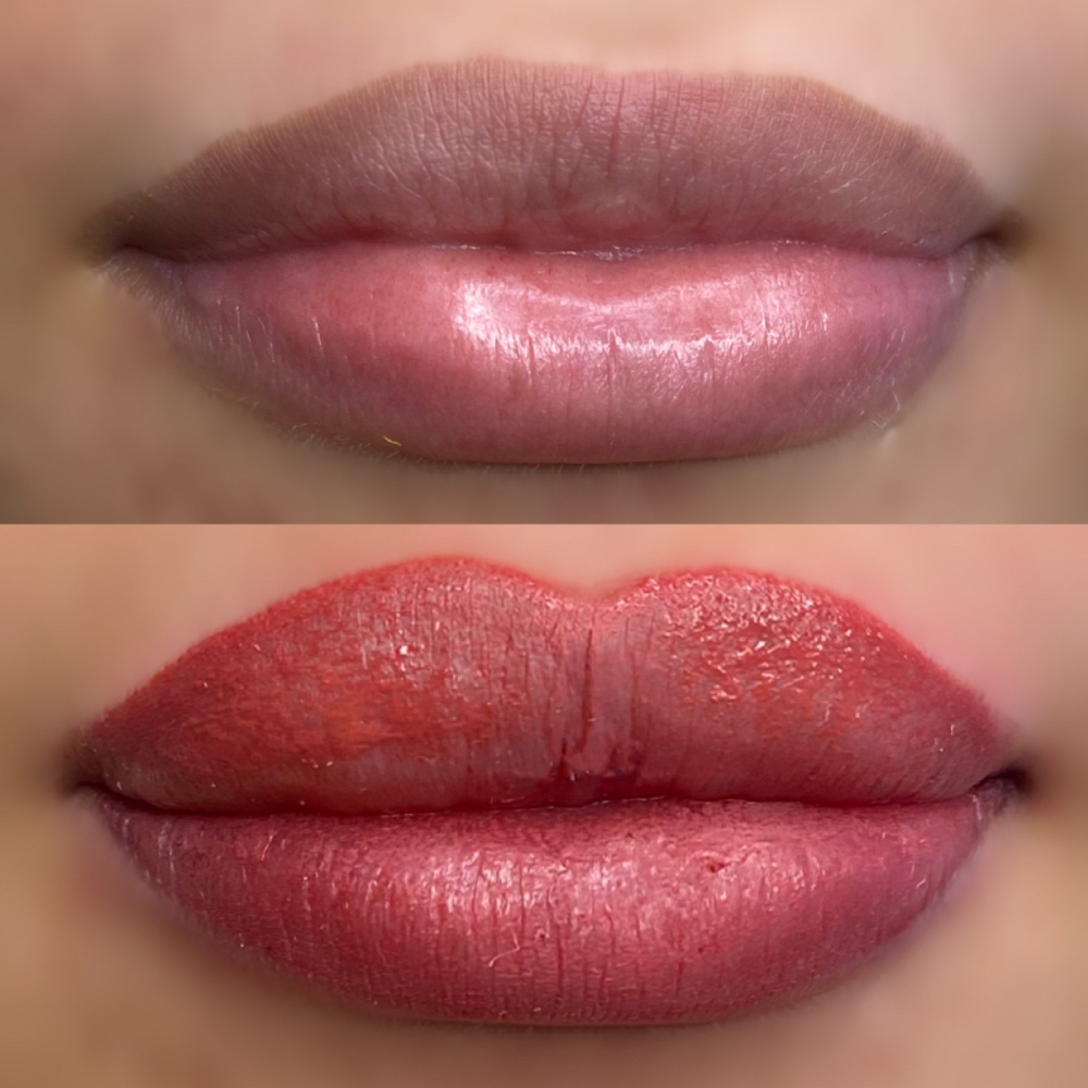 Lip Blushing With Touch-up