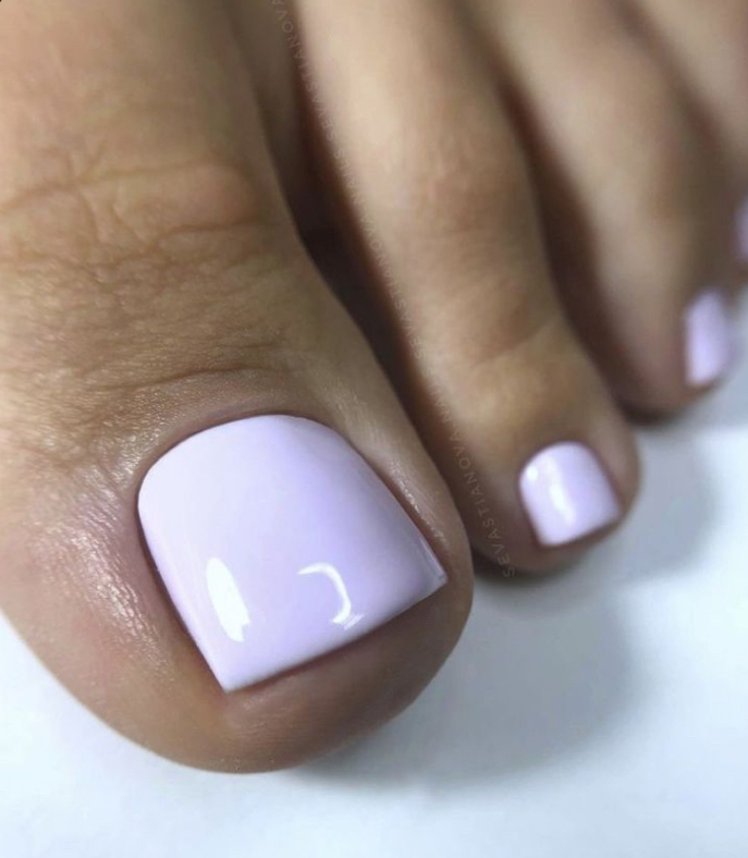 E-file pedicure with regular polish