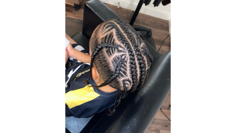 Boys Braided Mohawk With Designs