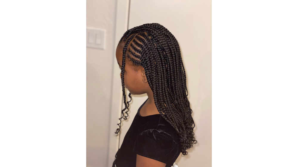 Kids Tribal Braids With Bangs