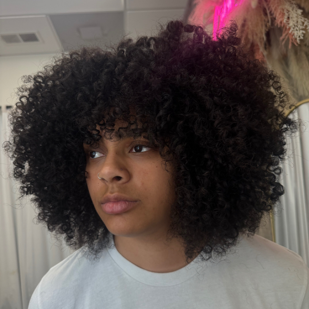 Bang-trim at Curly Canvas Hair Studio in Hillsborough, NC