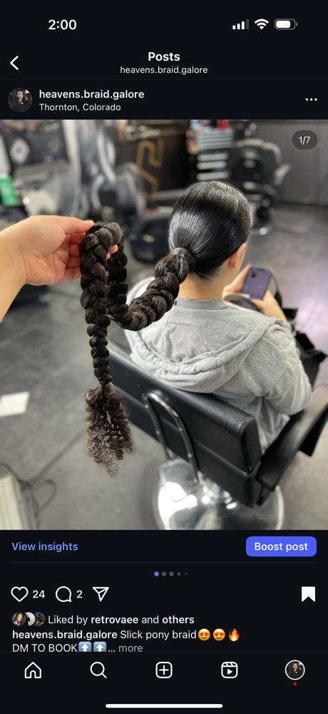 Braided Ponytail at Heavens Braid Galore in Westminister, CO