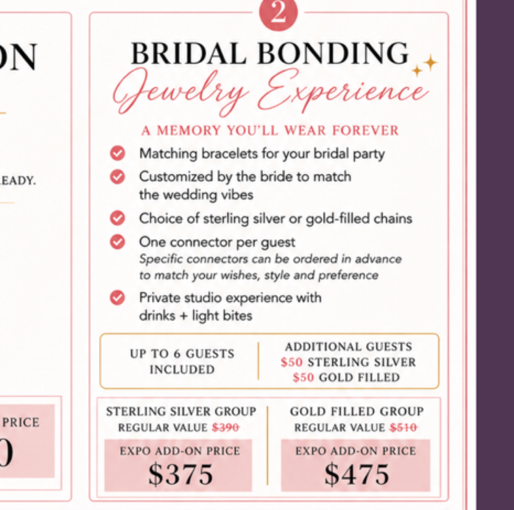 Bridal Bonding PJ Experience GOLD at Pearl’s Permanent Makeup & Lash Studio in Kenosha, WI