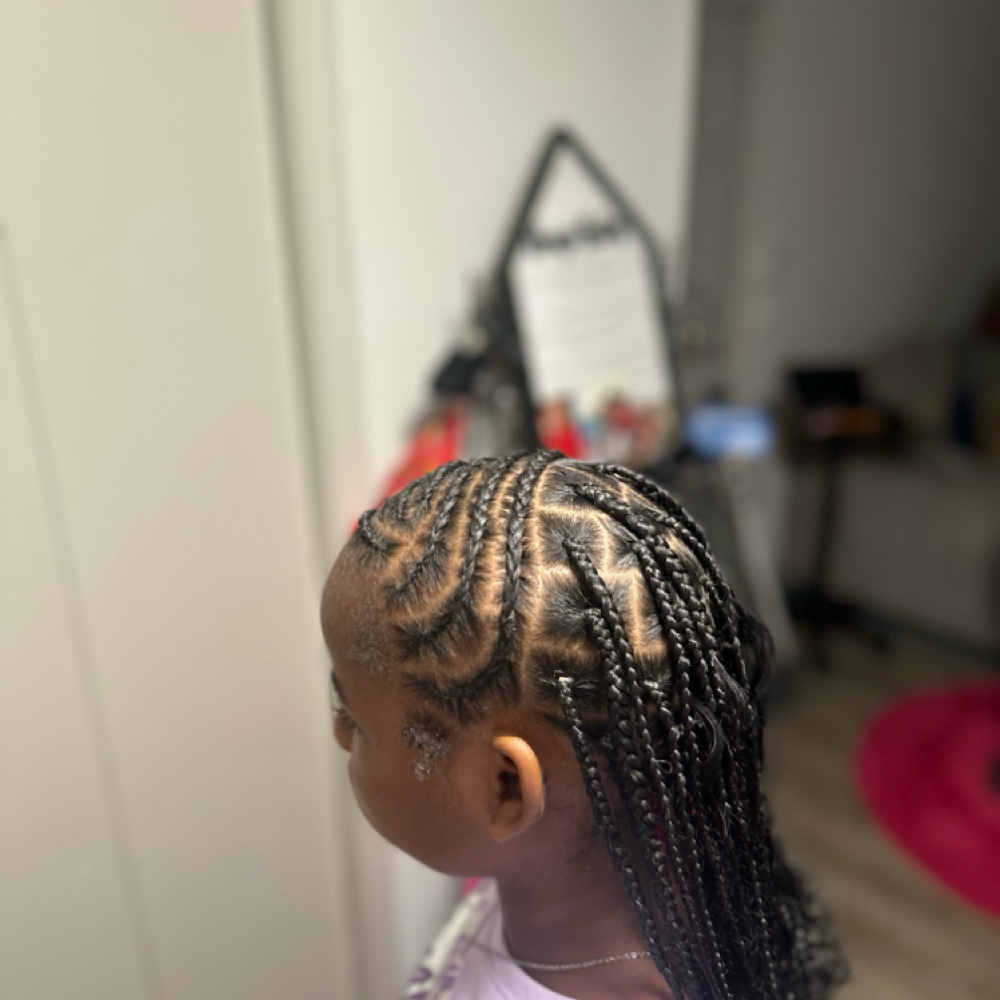 Kids Fulani Knotlees (5-11) at braidedbyniya in fayetteville, NC