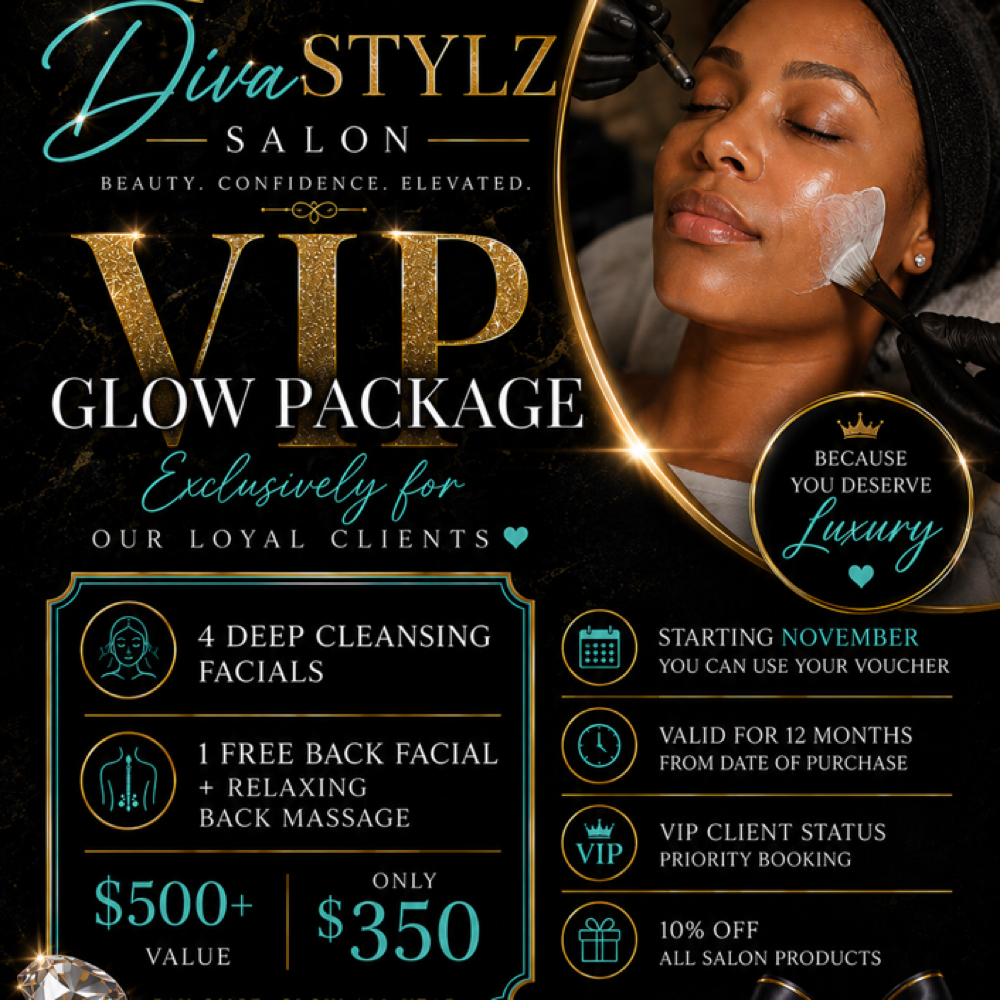 VIP Glow Package at Diva Stylz Salon & Boutique in Monroe, LA