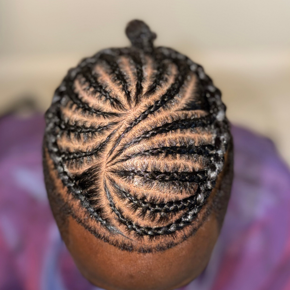 Freestyle Braids & Fade🥶 (Man Bun) at Girls Can Fade in Tucson, AZ