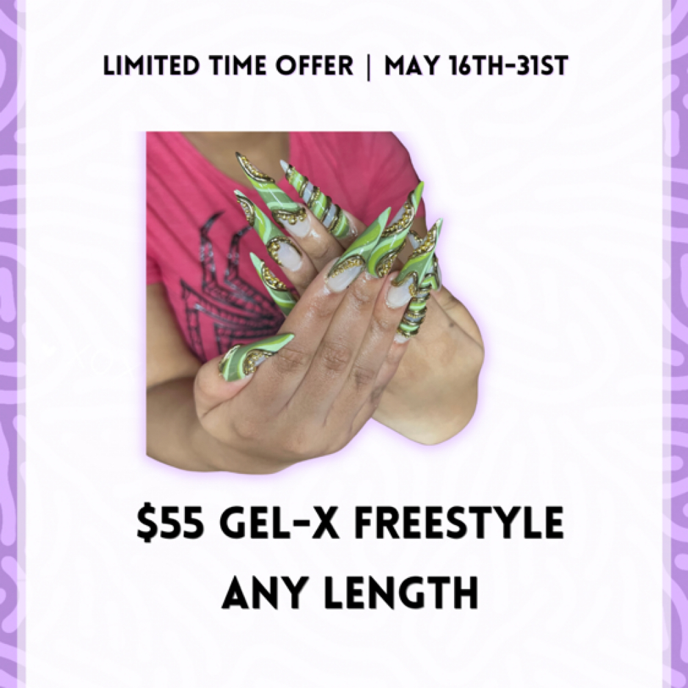 $55 Gel X Freestyle (Any Length) at The Full Set Beauty Bar in Denver, CO