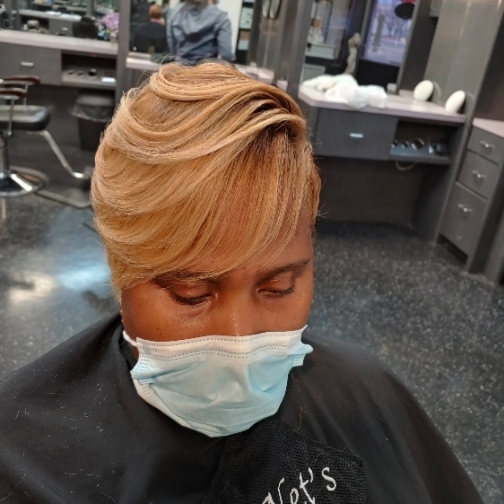 Full single process permanent color at Encisions Pro Hair Designs LLC in Madison Heights, MI