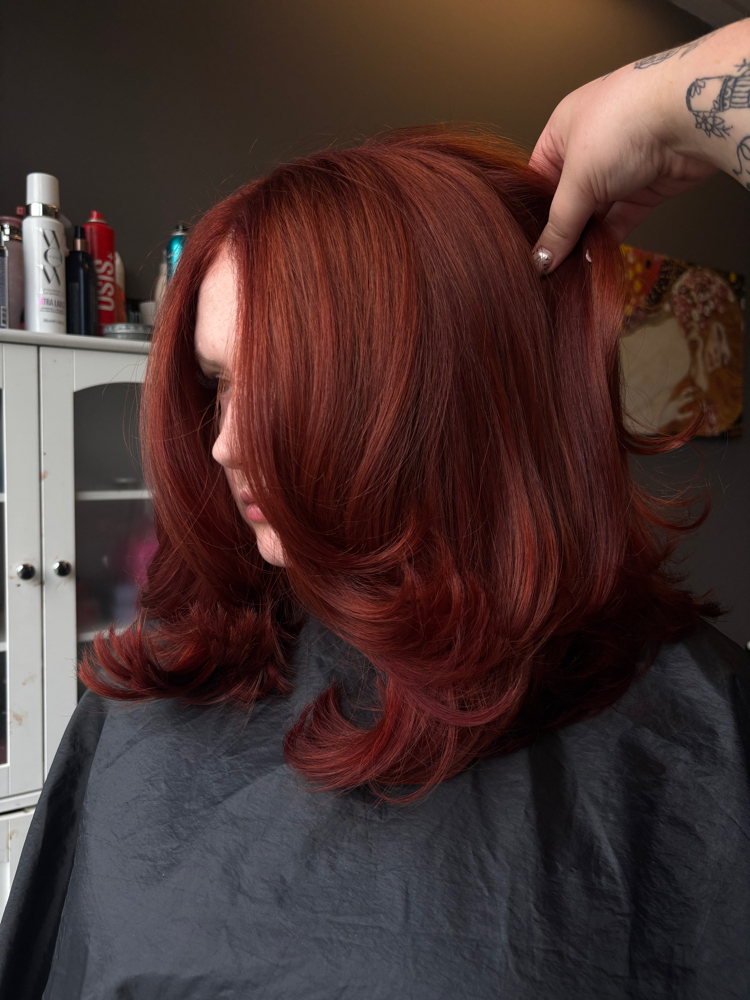 All over color at Hues Salon in Newport News, VA