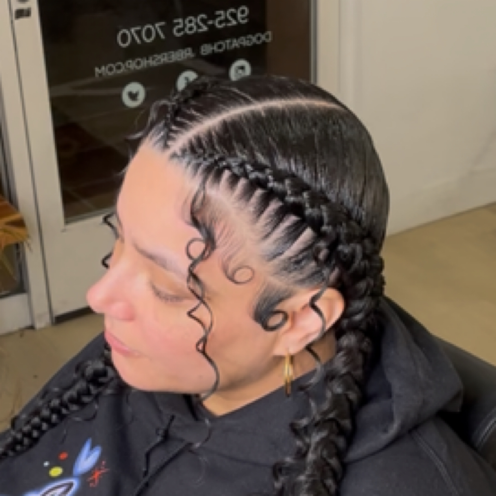2 Feed-In Braids at GlammedByReesa in Walnut Creek, CA