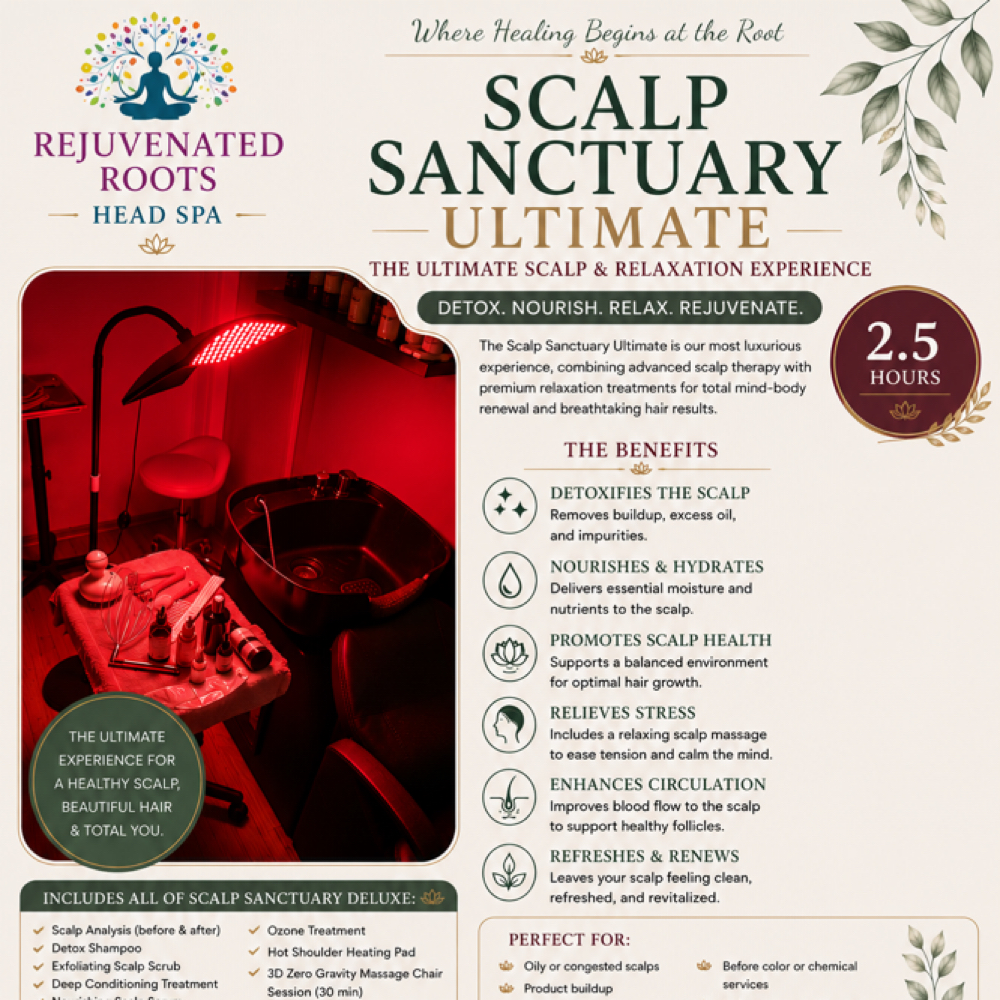 Scalp Sanctuary Ultimate -2.5hrs at Rejuvenated Roots Head Spa, LLC in Brownwood, TX