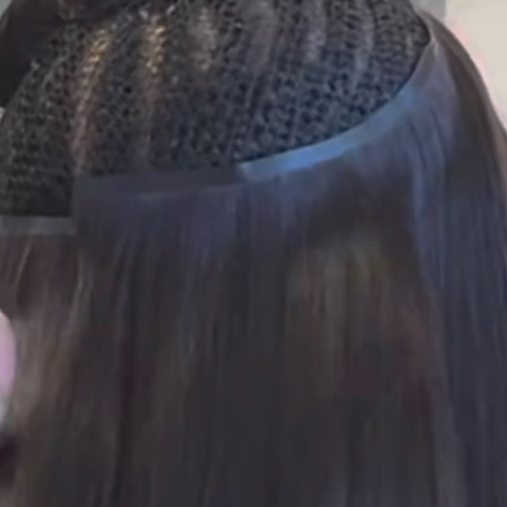 Full Head Clip-in With Braid Down at Kashair Studio in Paramus, NJ